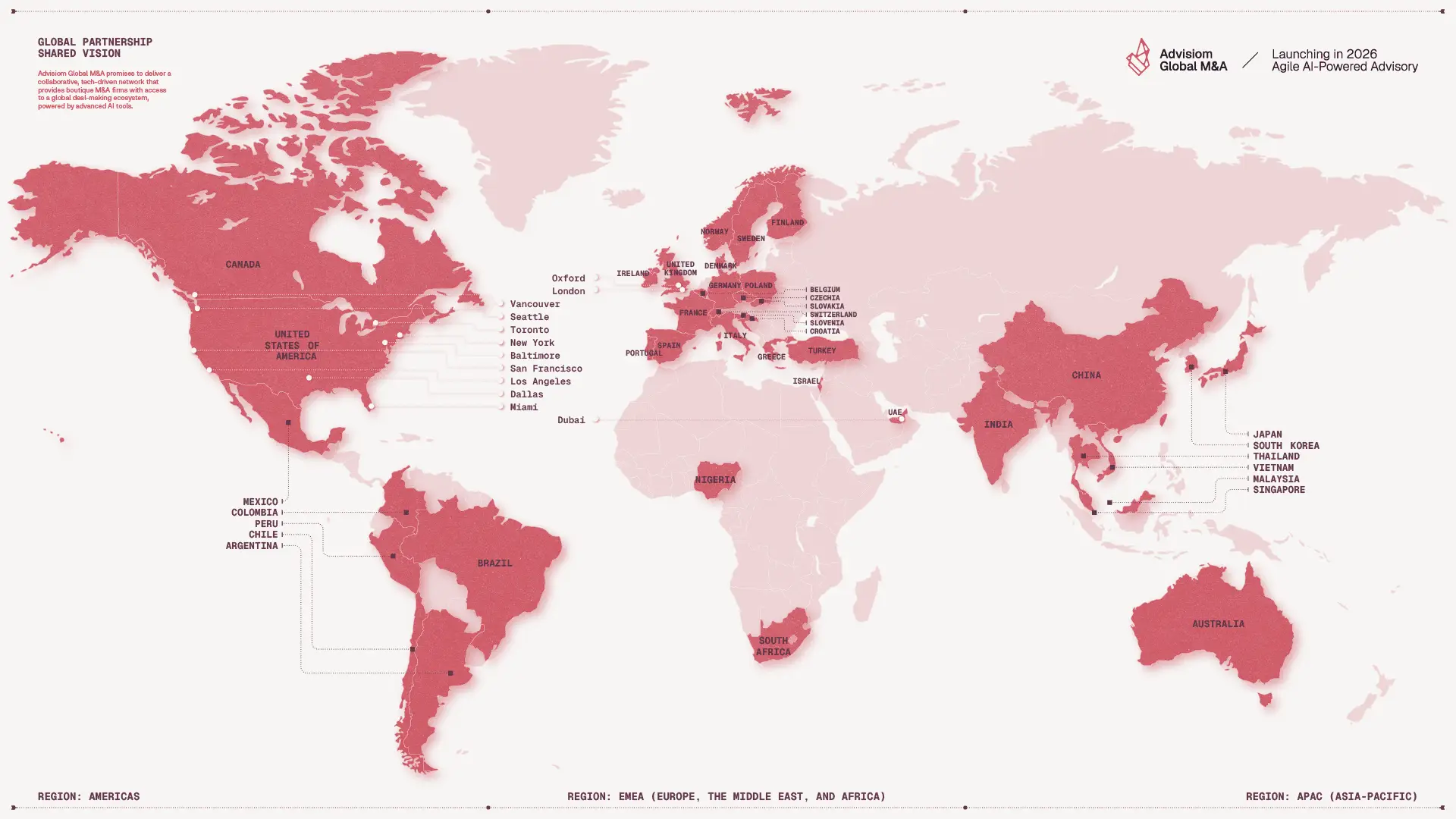 Advisiom Global M&A Locations Shared Vision